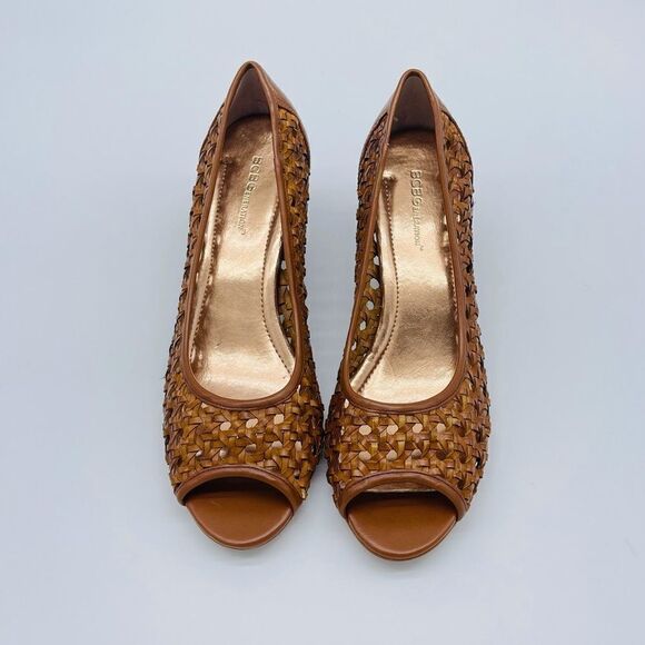bcbgeneration leather open toe pump shoes - Picture 1 of 5